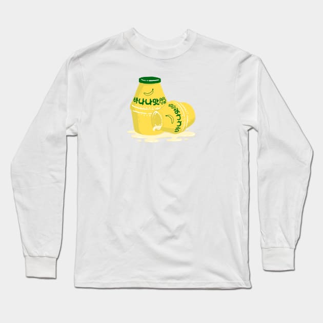 Korean Banana Milk Long Sleeve T-Shirt by Hodrn